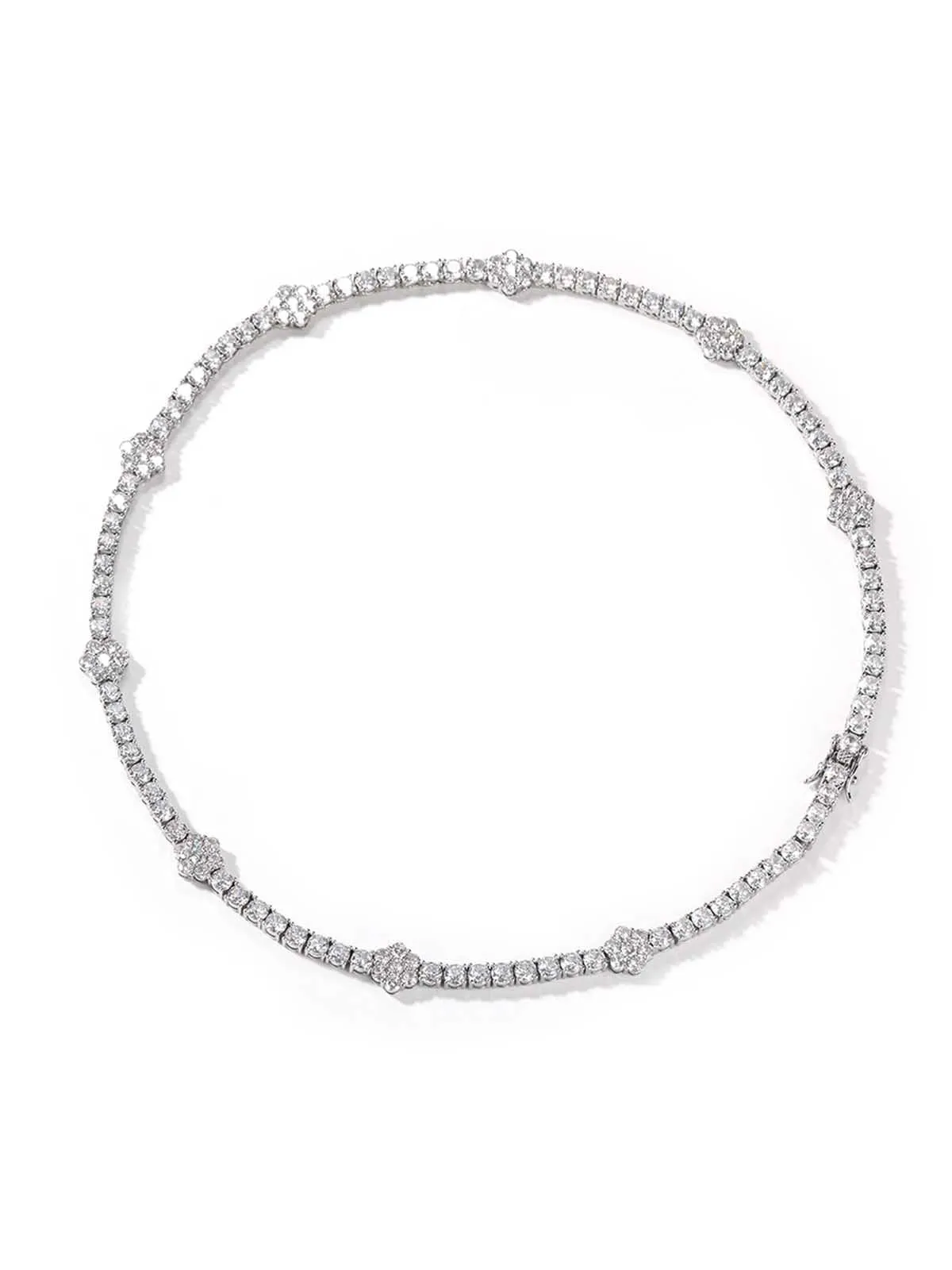 5A Zircon Flower Tennis Chain Trendy Accessory