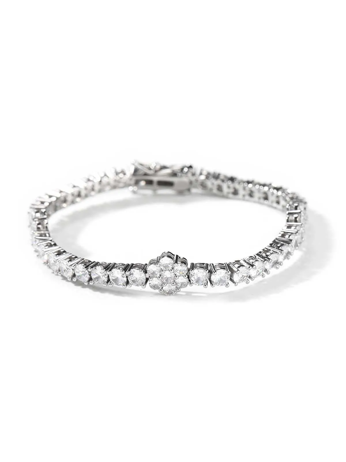 5A Zircon Flower Tennis Chain Trendy Accessory