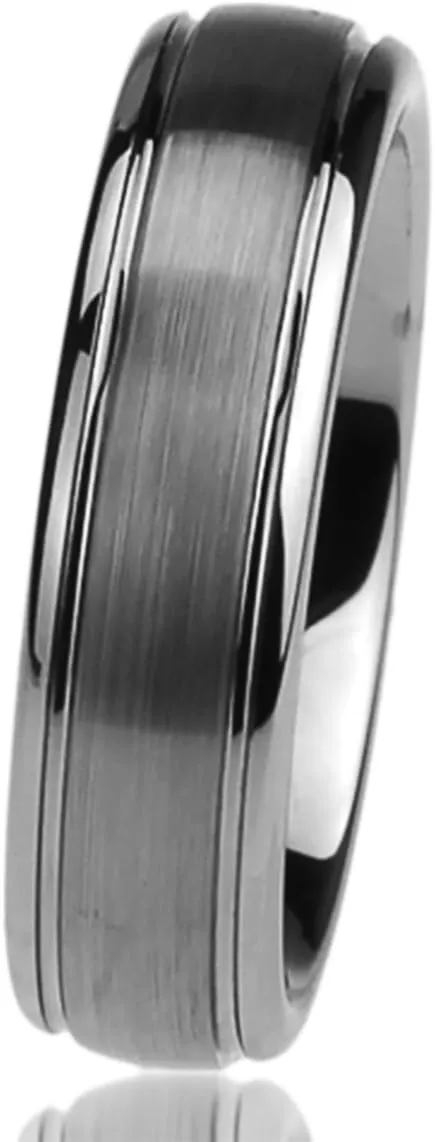 6mm 8mm Mens Womens Titanium Wedding Band Ring Brushed Centered Domed Band Ring