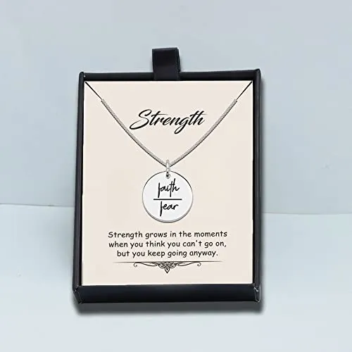925 Sterling Silver Faith Over Fear Necklace Gift for Her Gift for Him