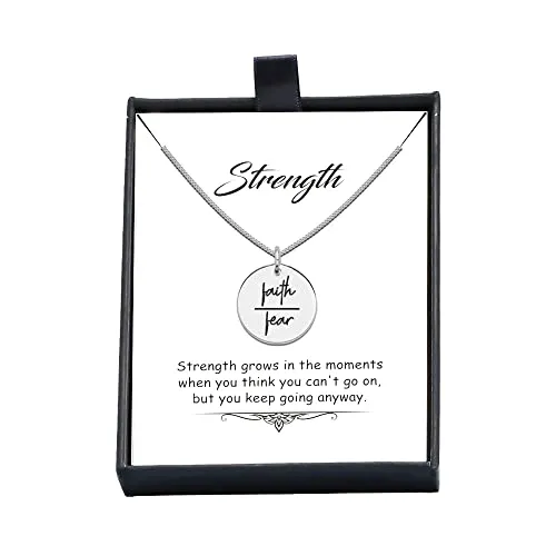 925 Sterling Silver Faith Over Fear Necklace Gift for Her Gift for Him