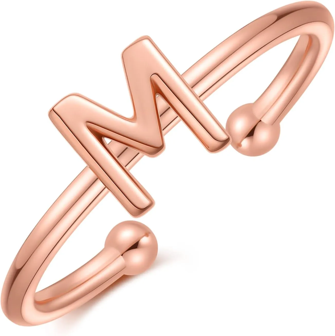 925 Sterling Silver Rings - Adjustable Initial & Stackable Cute Rings for Women - Jewelry Gifts