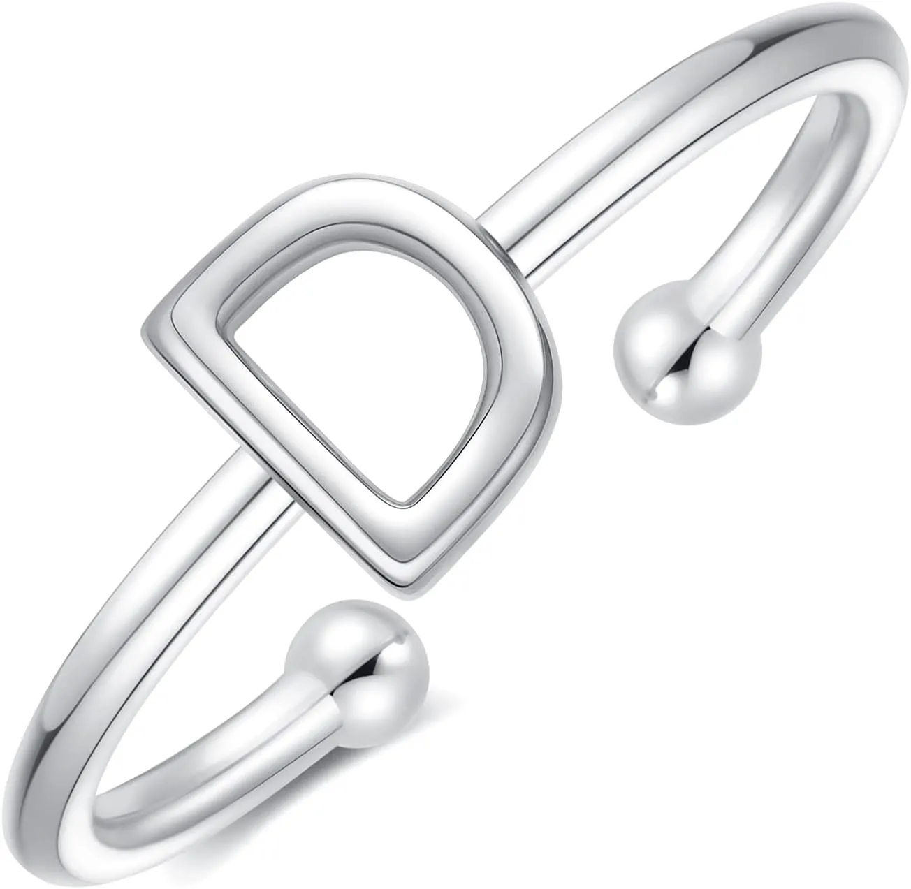 925 Sterling Silver Rings - Adjustable Initial & Stackable Cute Rings for Women - Jewelry Gifts