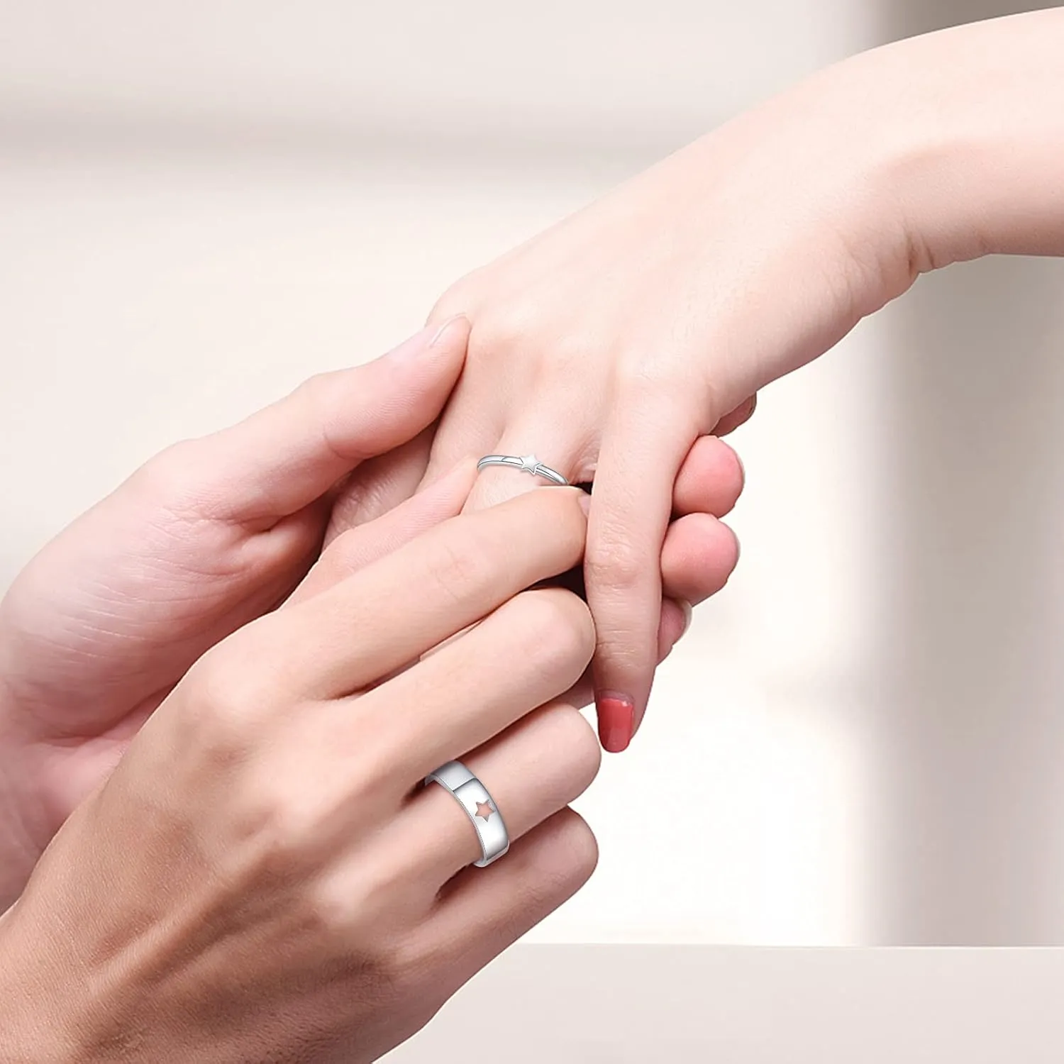 925 Sterling Silver Simple Ring Adjustable Open Ring Jewelry Gift for Women Christmas Birthday Engagement Wedding Rings Trendy