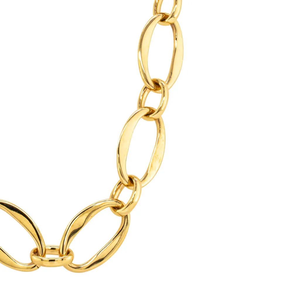 9ct Yellow Gold Modern Oval Link Necklace