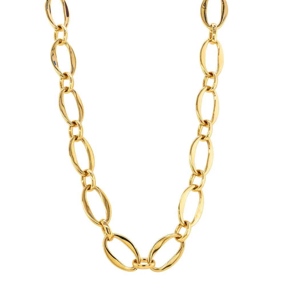 9ct Yellow Gold Modern Oval Link Necklace