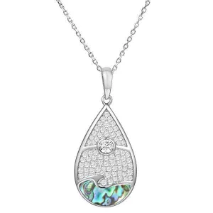 Abalone Sun & Wave Teardrop Pendant