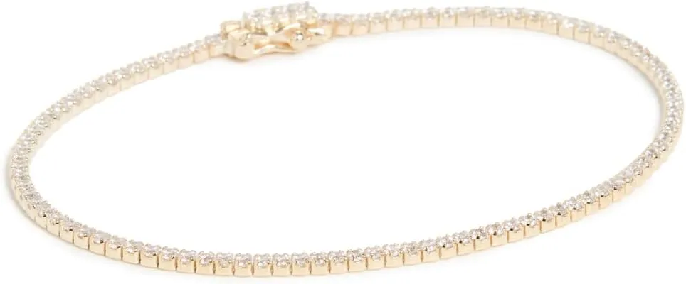 ADINA EDEN 14K Gold Plated Cubic Zirconia Tennis Bracelets For Women, Sterling Silver Gold Bracelets 6.75 Inch Bracelets