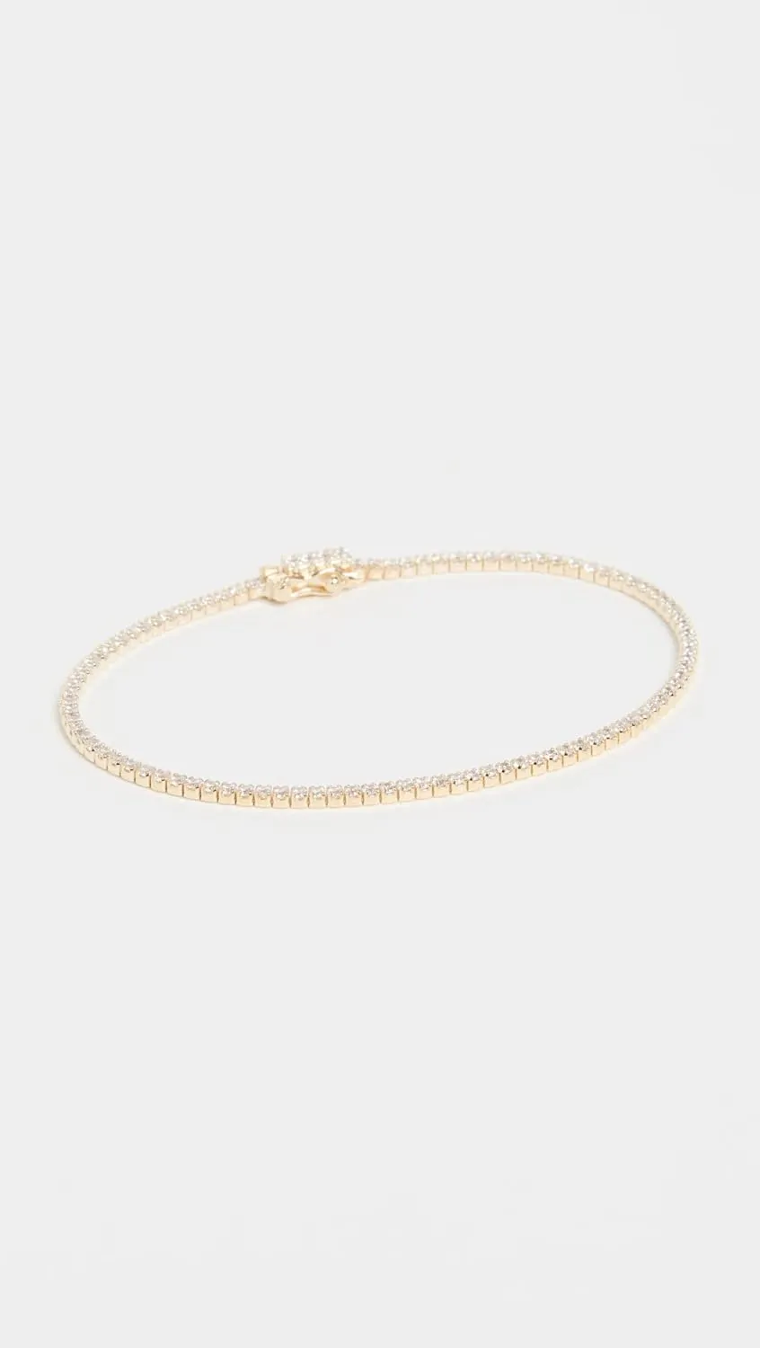 ADINA EDEN 14K Gold Plated Cubic Zirconia Tennis Bracelets For Women, Sterling Silver Gold Bracelets 6.75 Inch Bracelets