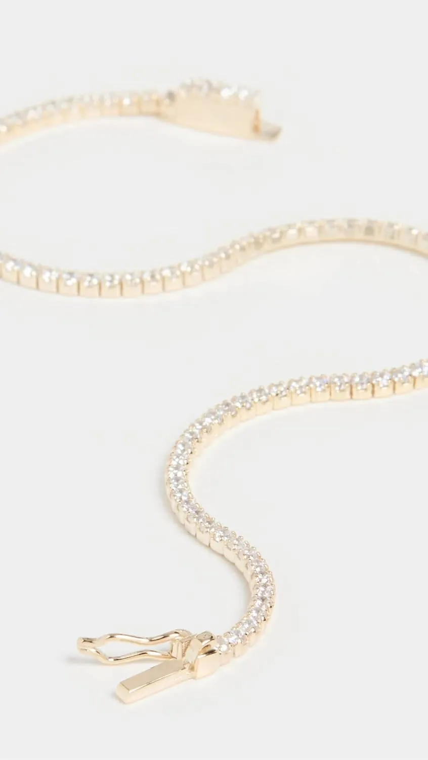 ADINA EDEN 14K Gold Plated Cubic Zirconia Tennis Bracelets For Women, Sterling Silver Gold Bracelets 6.75 Inch Bracelets