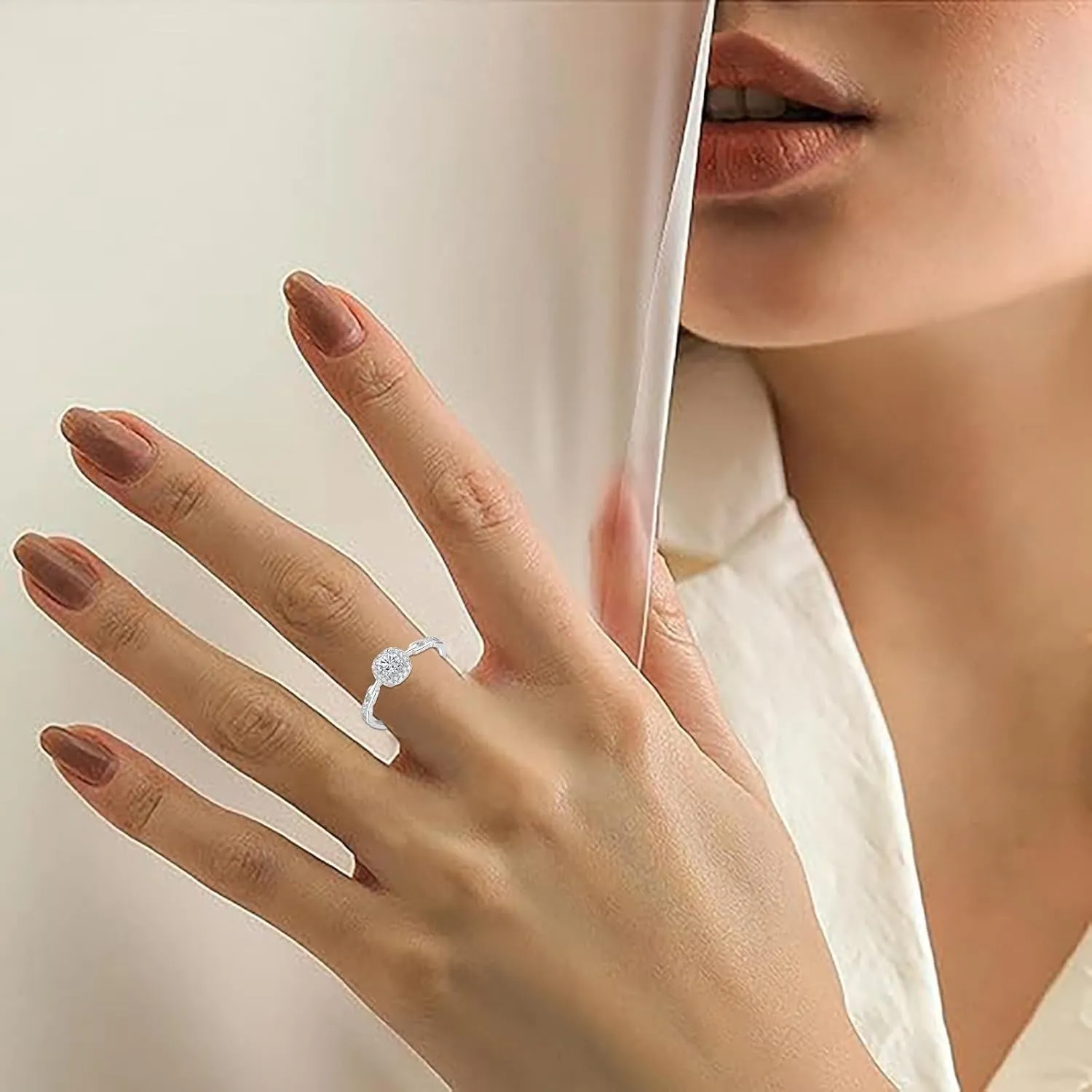 Adjustable S925 Sterling Silver Ring for Women, Paved Cubic Zirconia Stone Stackable Open Ring, Adjustable Rings for Women