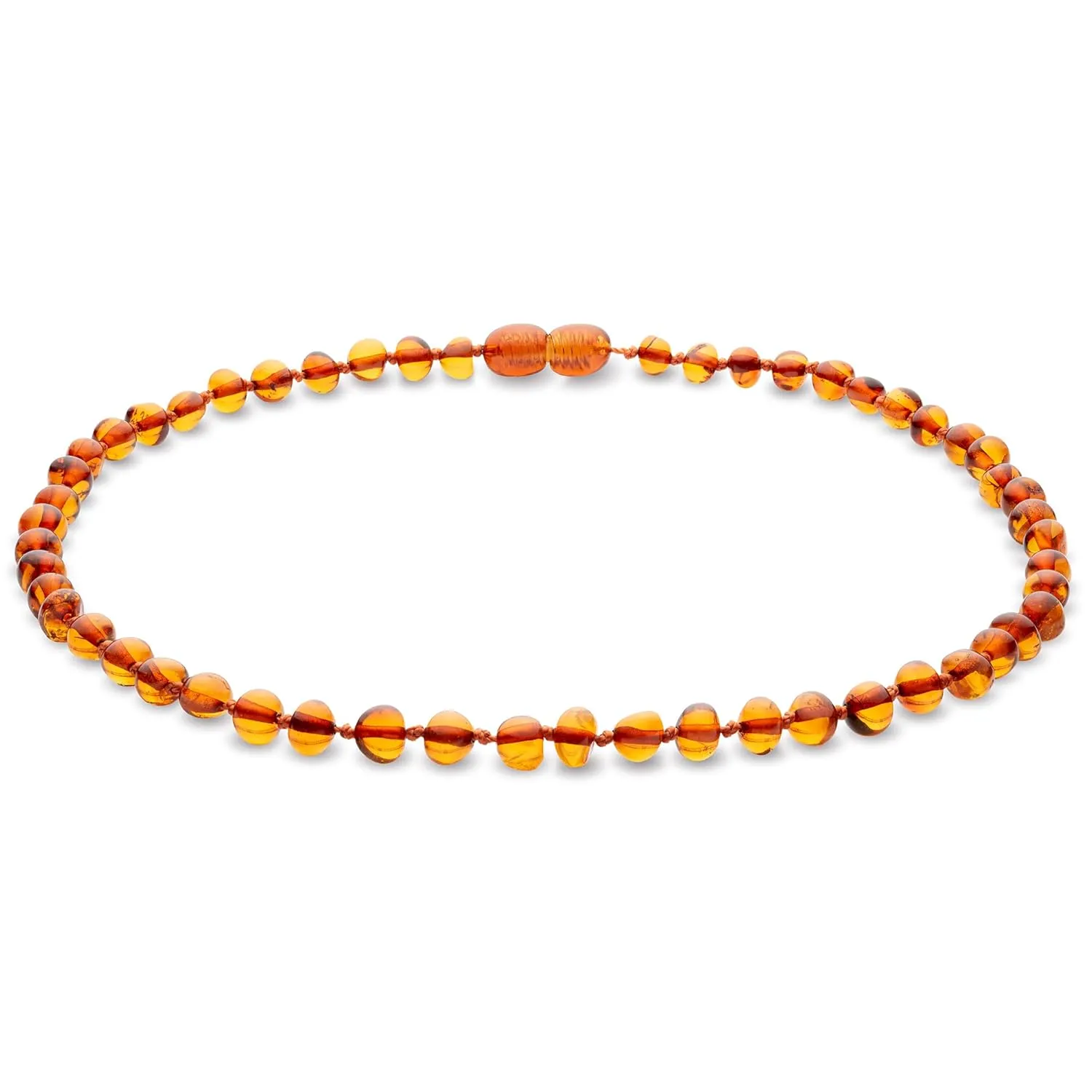 Adult Amber Necklace - Genuine Amber Necklace | Certified Genuine Amber Necklace (Cognac)