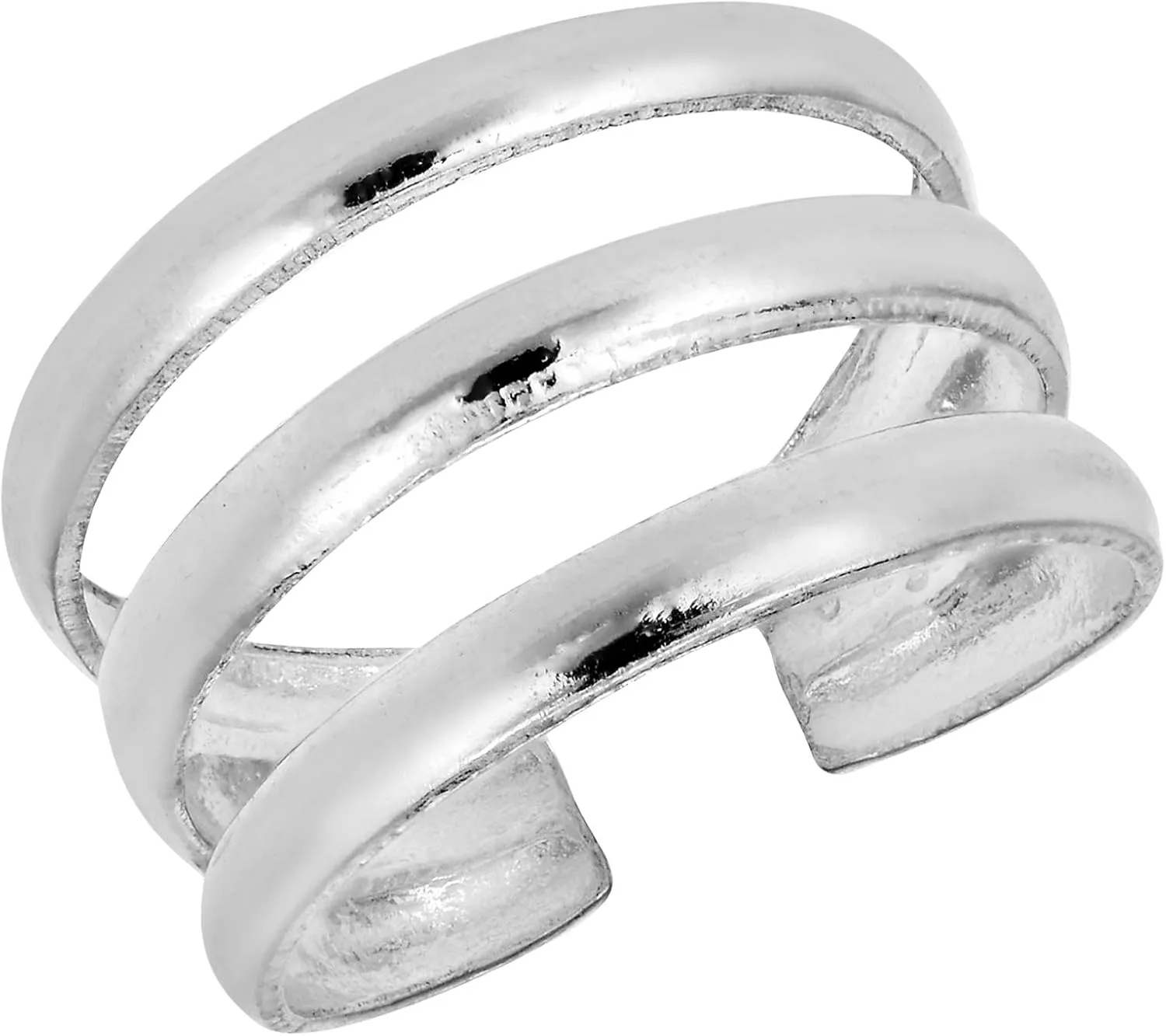 AeraVida Simple Three Wavy Line Sterling Silver Toe Ring or Pinky Ring | Adjustable Toe Rings for Women Sterling Silver | Sterling Silver Open-Ended Toe Ring Jewelry Gifts