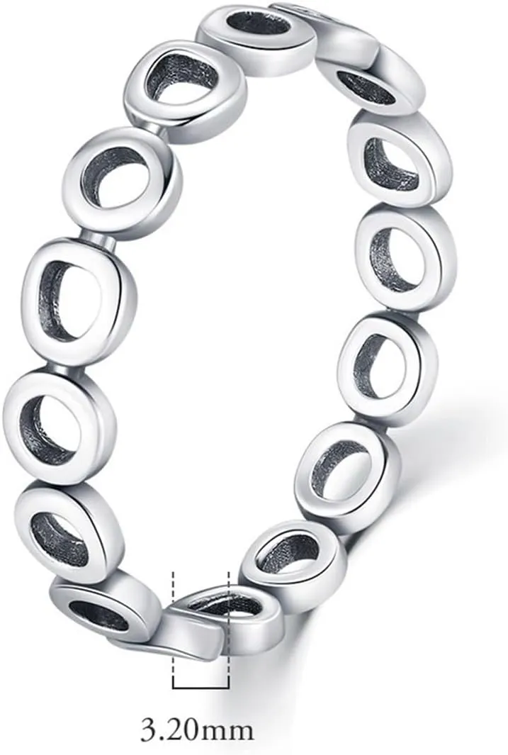 Aienid Womens Wedding Bands Ladies Wedding Bands White Gold 9K Au375/Au585 Size Stackable