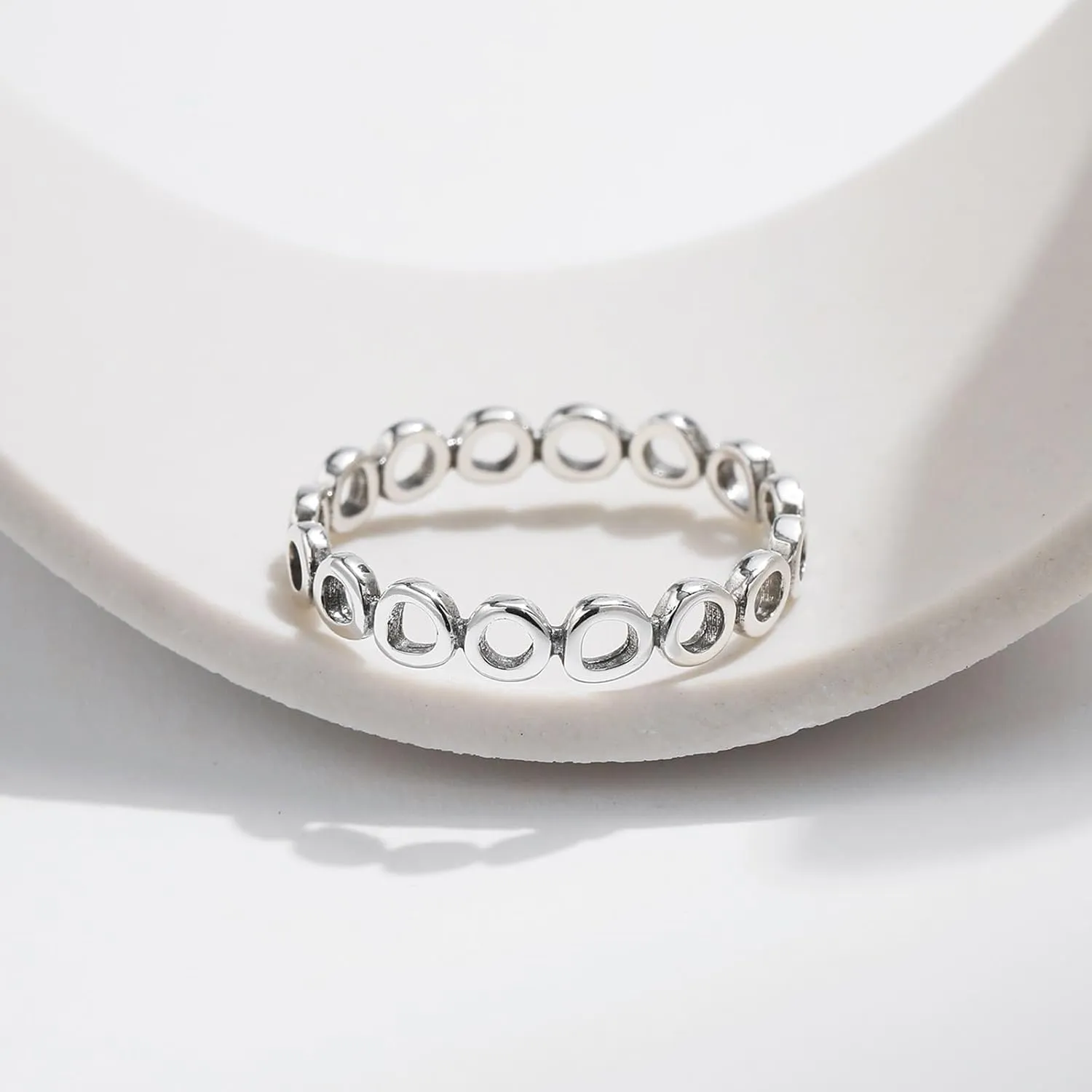 Aienid Womens Wedding Bands Ladies Wedding Bands White Gold 9K Au375/Au585 Size Stackable