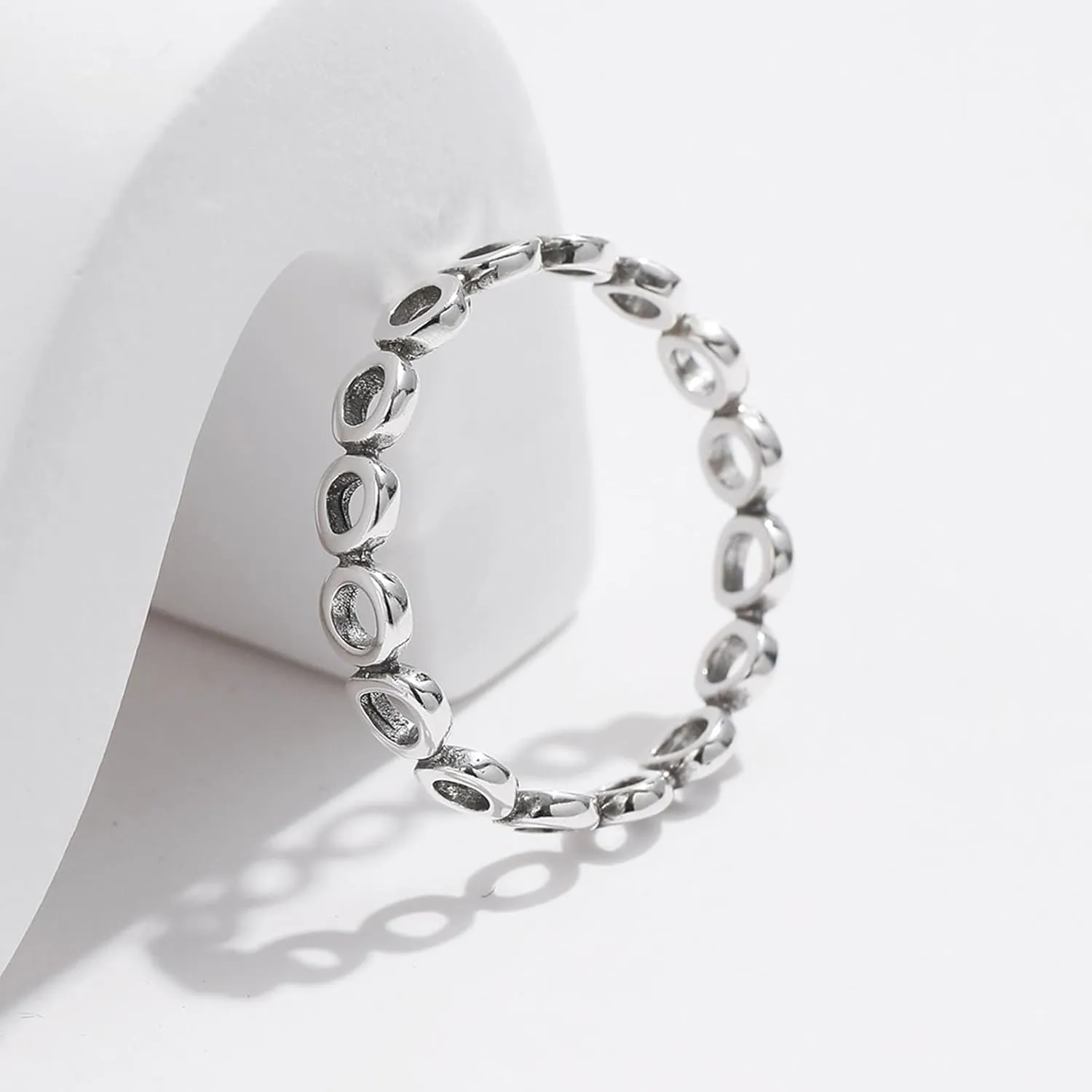 Aienid Womens Wedding Bands Ladies Wedding Bands White Gold 9K Au375/Au585 Size Stackable