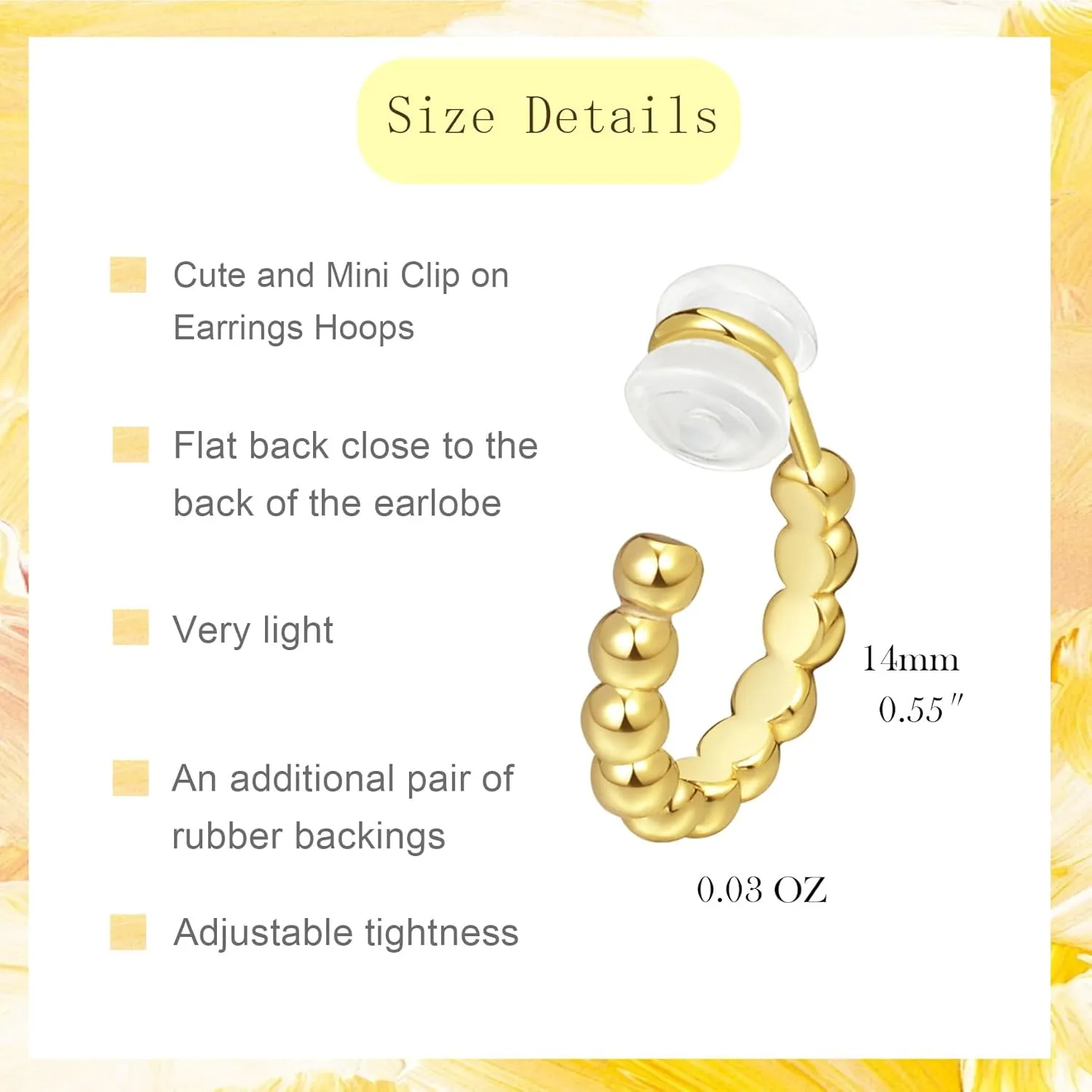 Akeoqi Clip On Hoop Earrings for Women Men Non Pierced Clip On Hoops No Piercing Fake Hoop Earrings Gold Tone