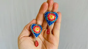 Alebrije Heart Painted Earrings. Atelier Aadya