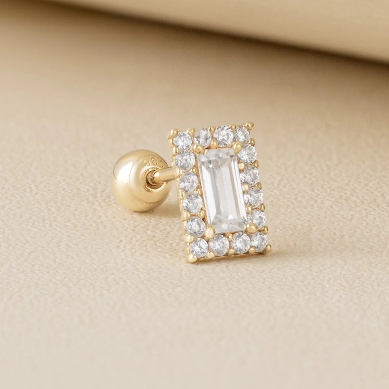 Alva Piercing in Yellow Gold with Cubic Zirconia