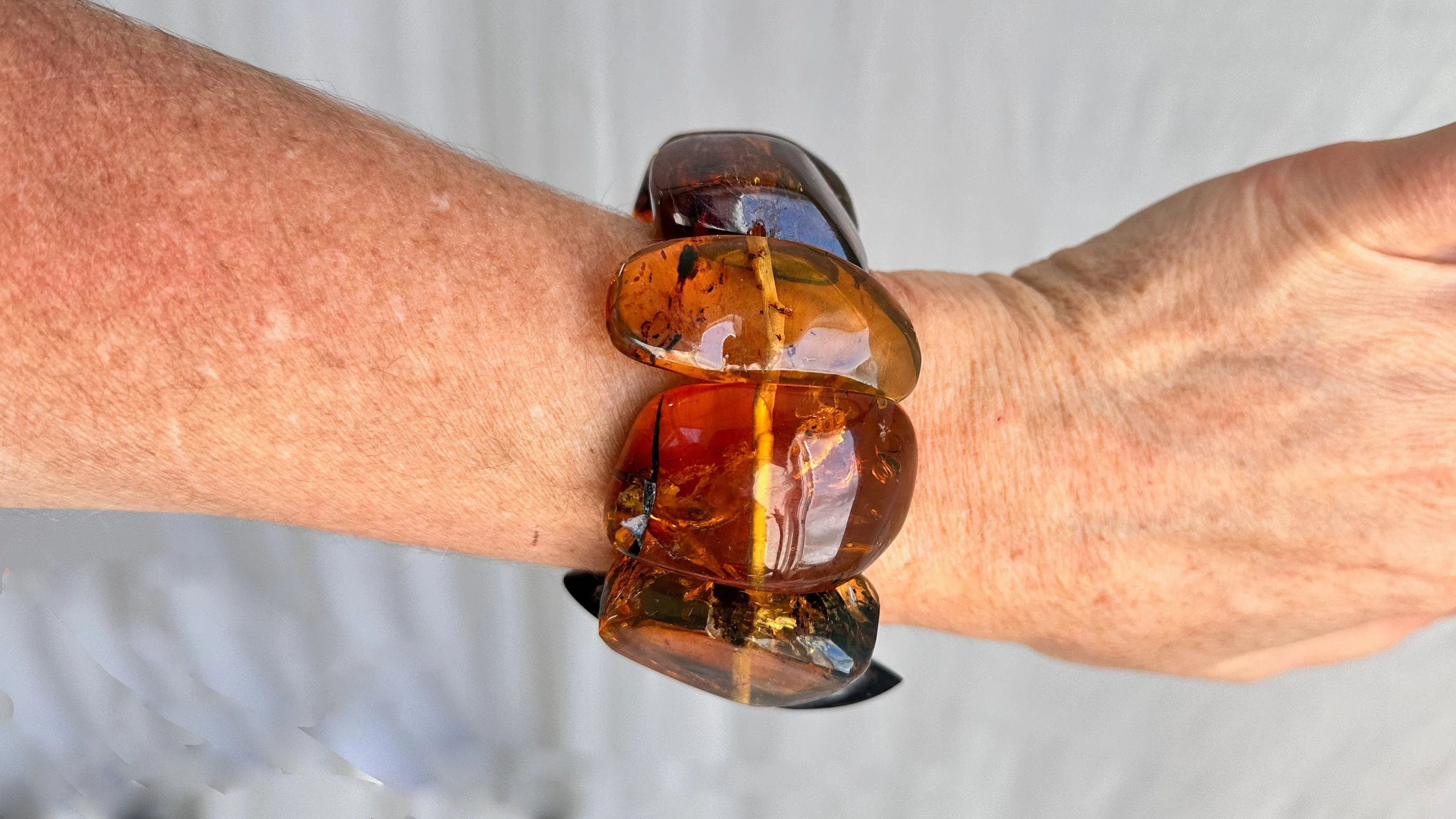 Amber Beaded Bracelet. Chunky. IN COMPLIANCE w/ Etsy Regulations