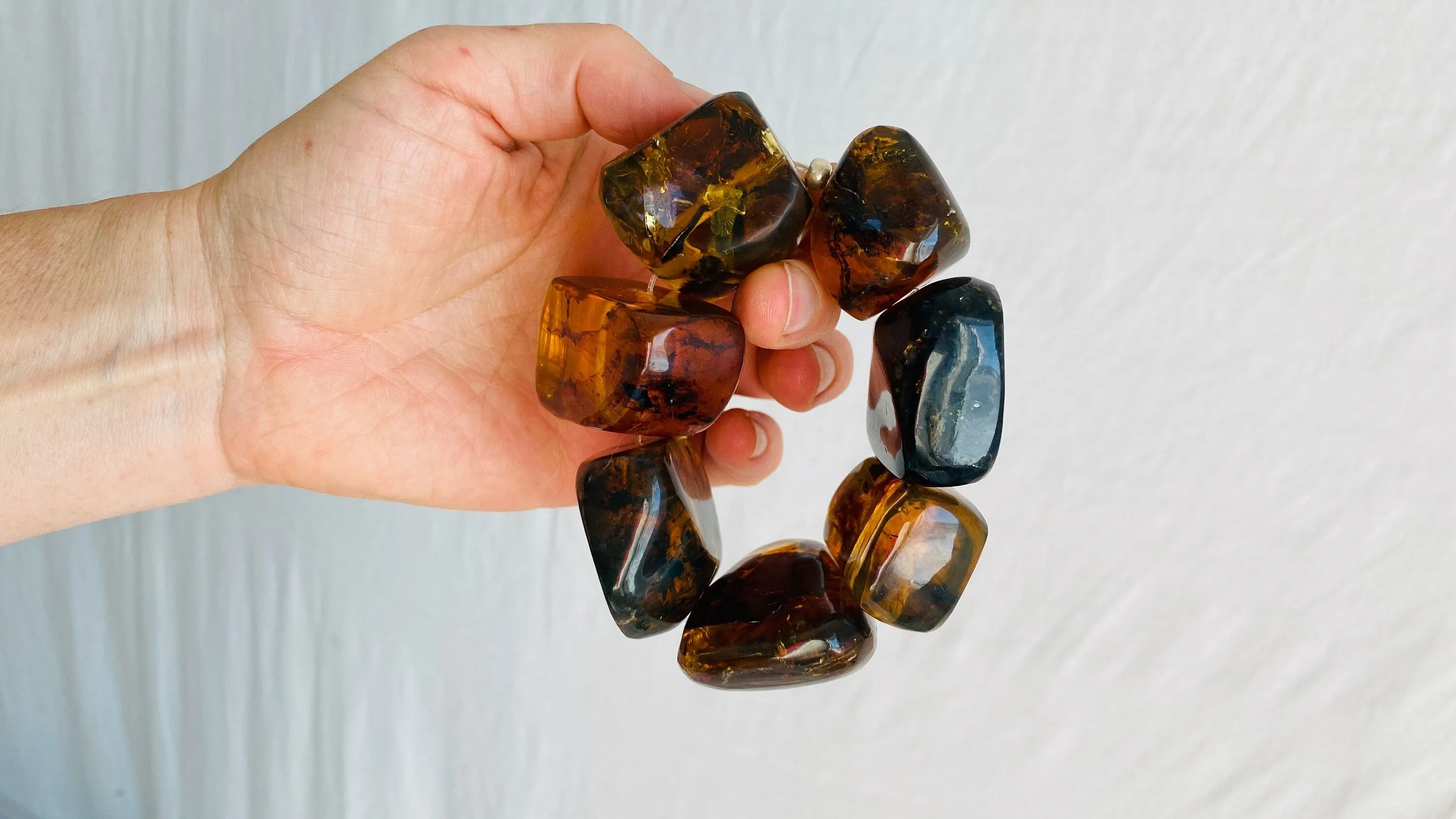 Amber Beaded Bracelet. Chunky. IN COMPLIANCE with Etsy Regulations.