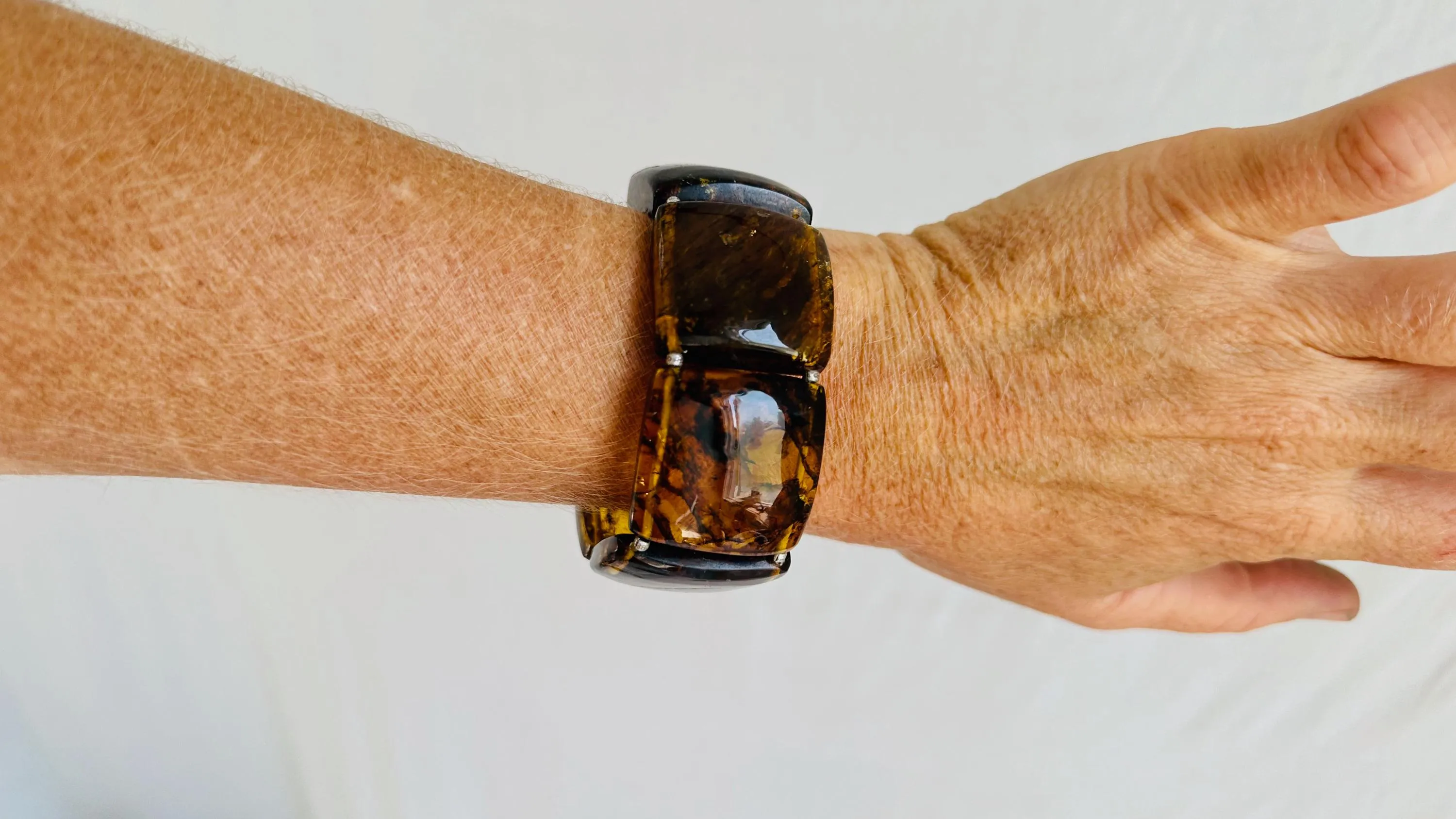 Amber Beaded Bracelet. Mexican Amber. Chunky. 2556