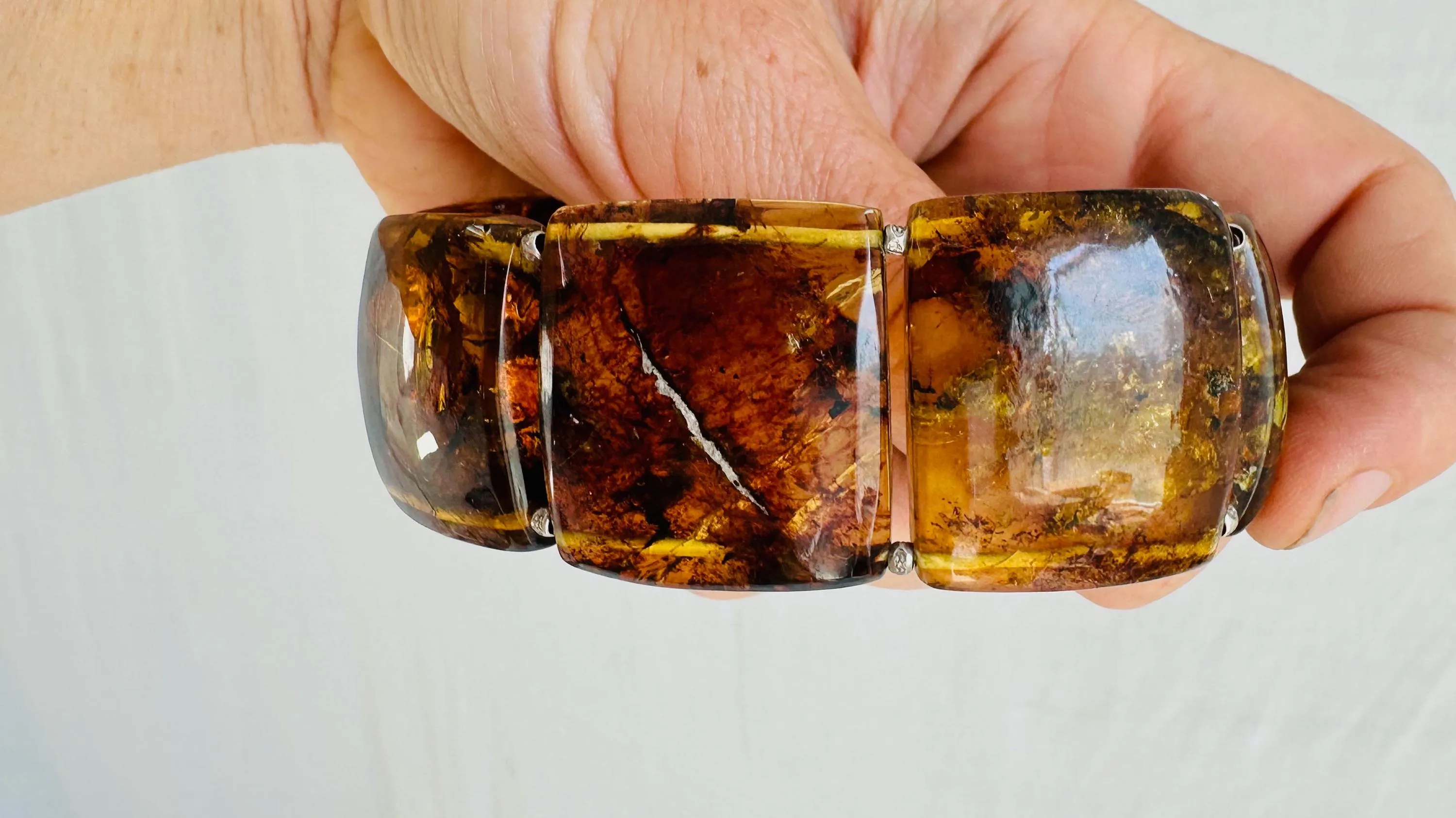 Amber Beaded Bracelet. Mexican Amber. Chunky. 2556