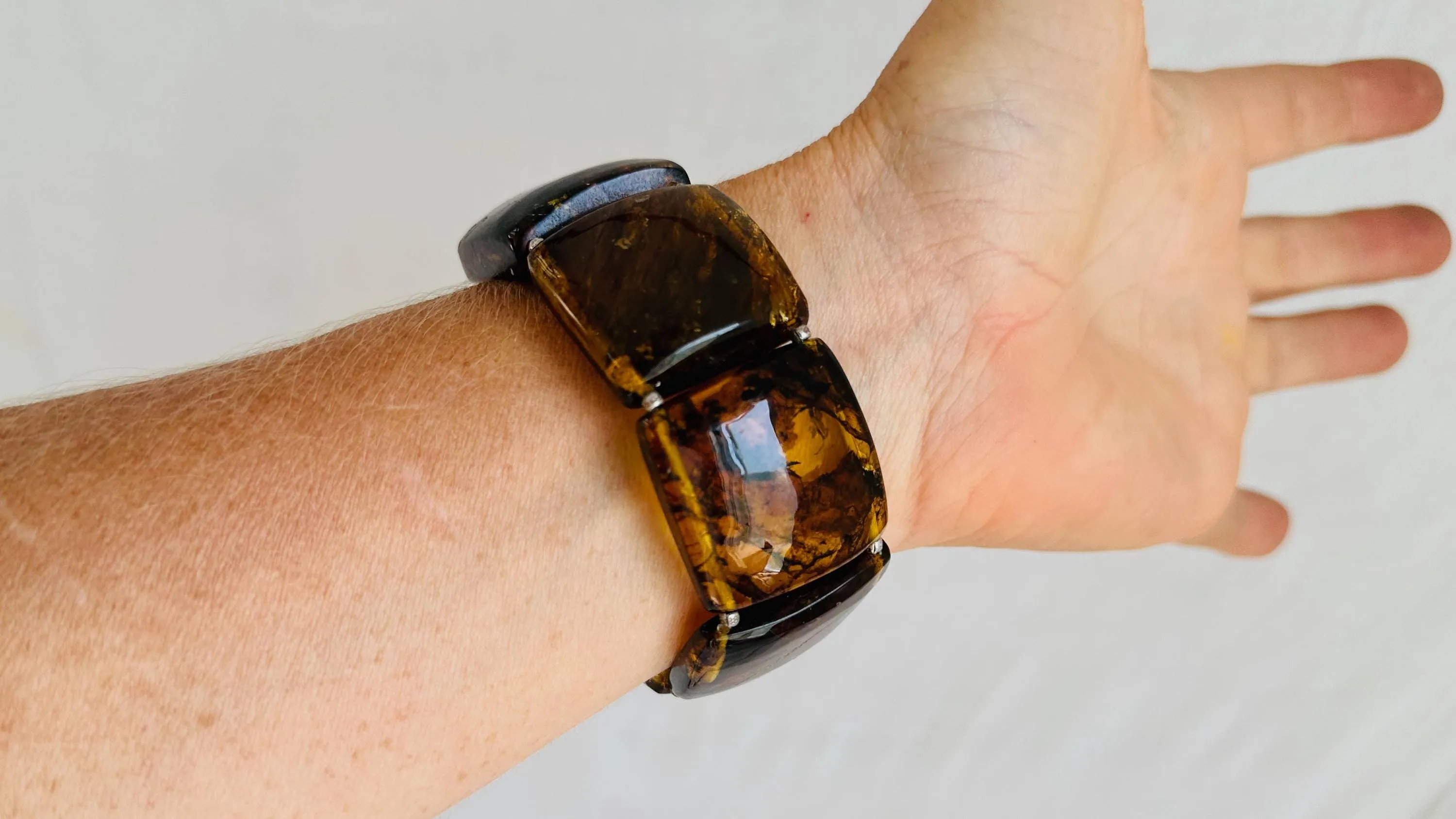 Amber Beaded Bracelet. Mexican Amber. Chunky. 2556
