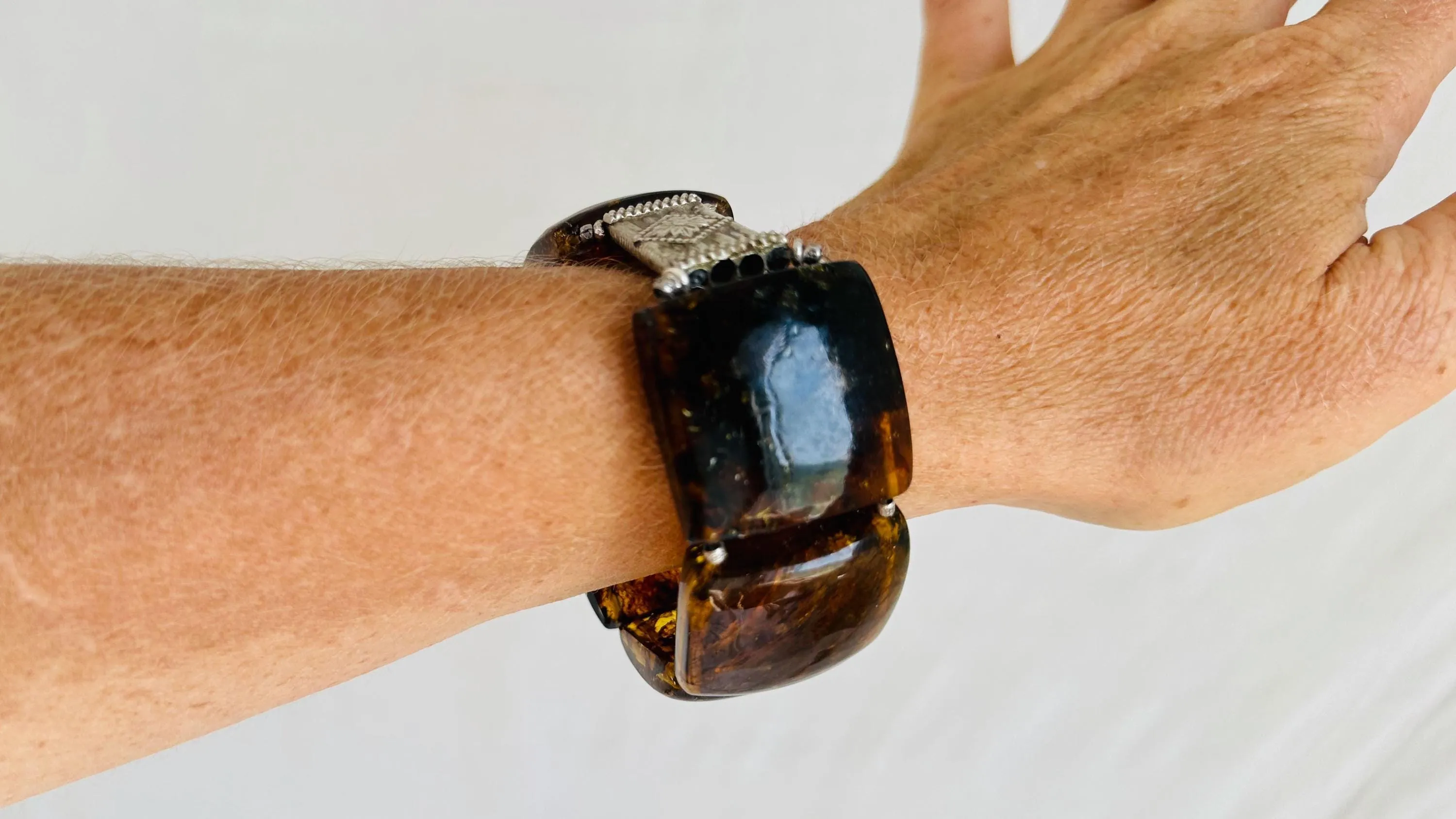 Amber Beaded Bracelet. Mexican Amber. Chunky. 2556