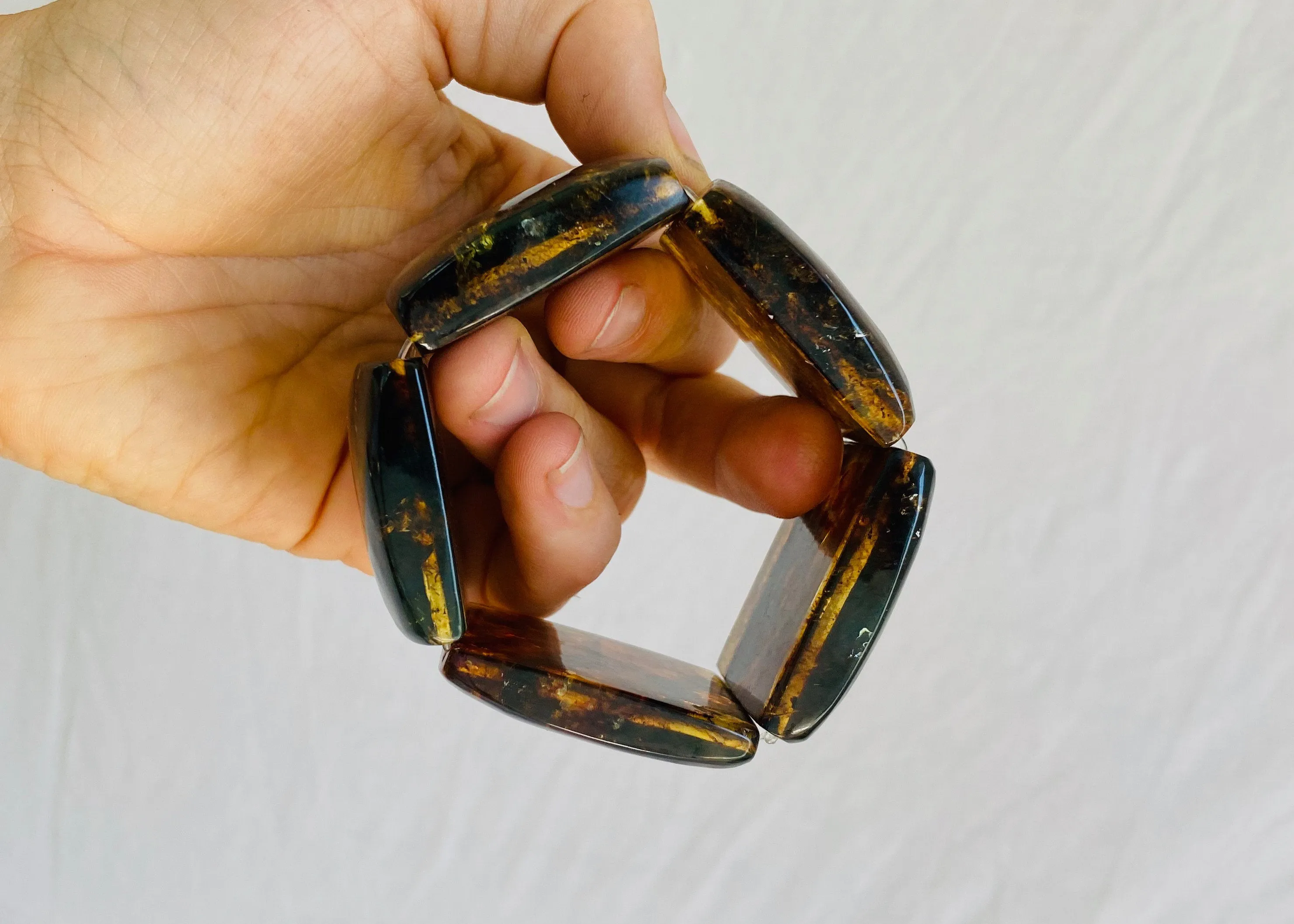 Amber Beaded Bracelet. Mexican Amber. Chunky (F)
