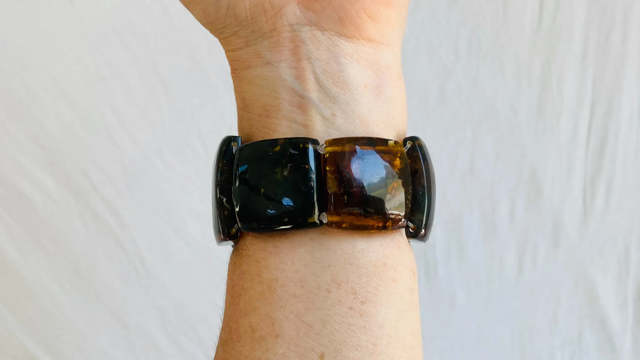 Amber Beaded Bracelet. Mexican Amber. Chunky.