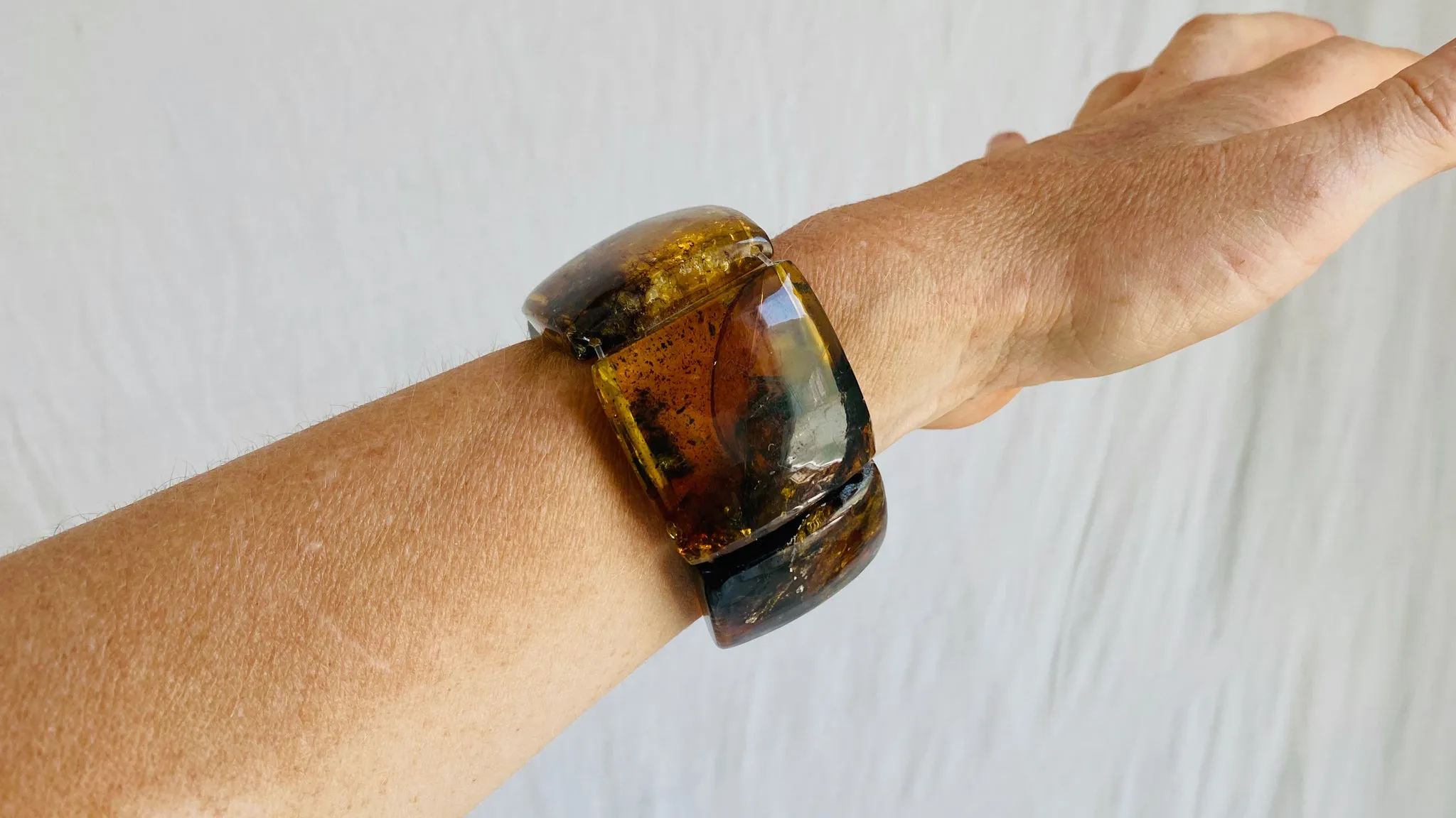 Amber Beaded Bracelet. Mexican Amber. Chunky.