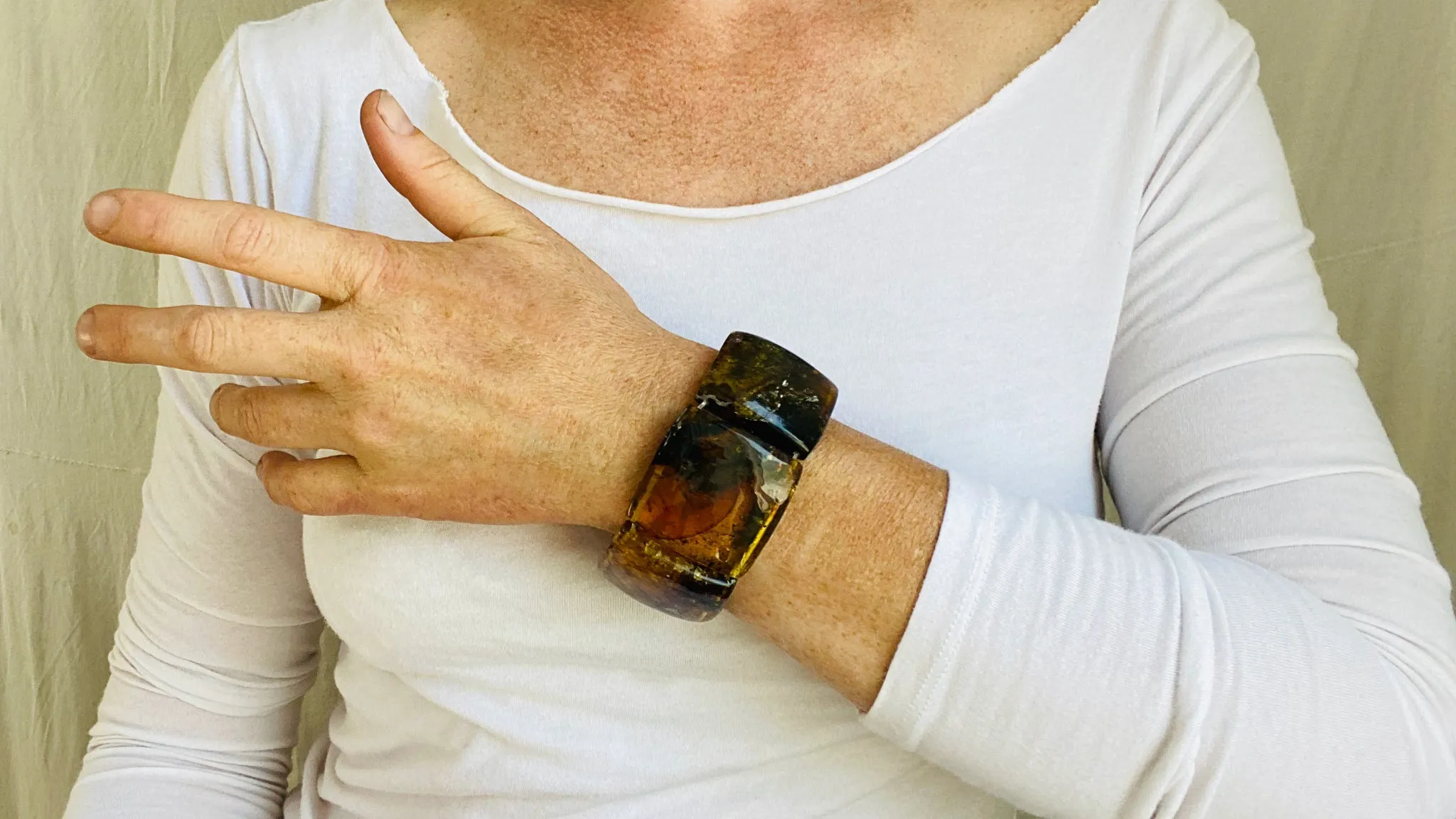 Amber Beaded Bracelet. Mexican Amber. Chunky.