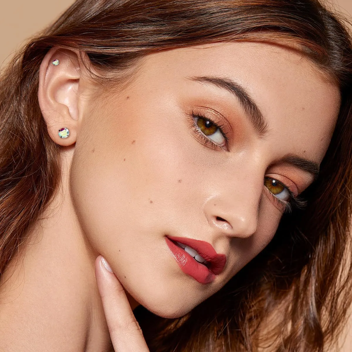 AOEDEJ 6 Pairs Cubic Zirconia Earrings Studs Gold Silver Stud Earrings Hypoallergenic Earrings for Women Stud Earrings for Women Cartilage Earring