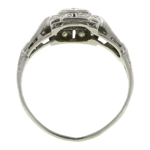 Art Deco Diamond Engagement Ring, TRB 0.24ct