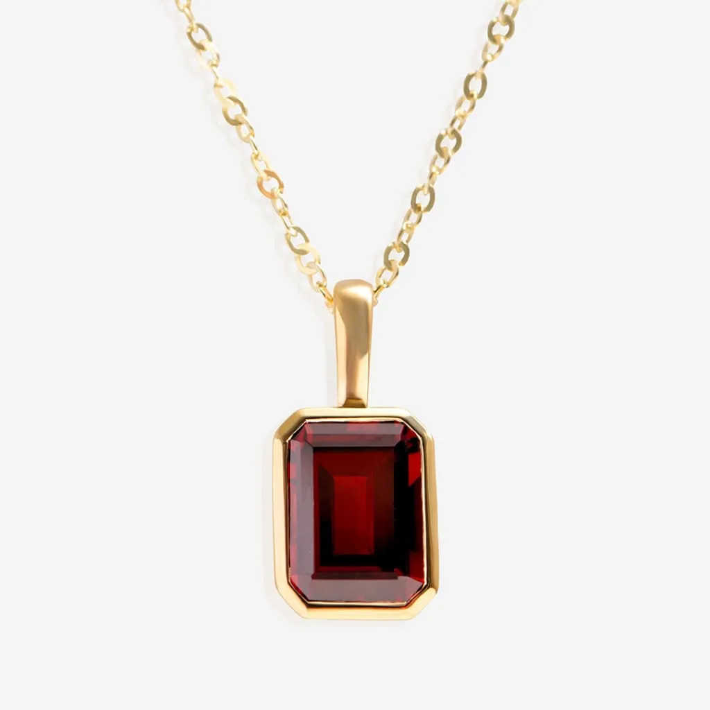 Art Deco Garnet Necklace | 9ct Gold