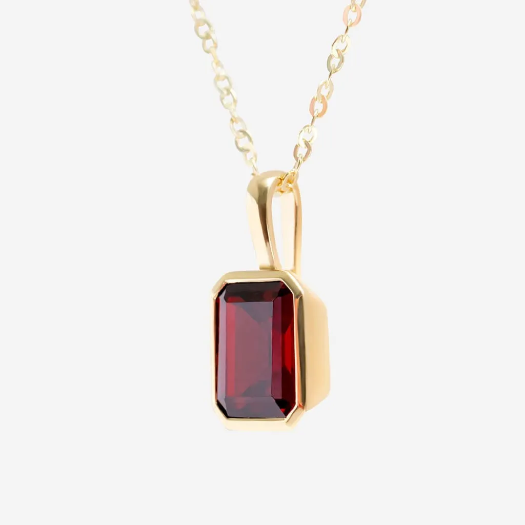 Art Deco Garnet Necklace | 9ct Gold