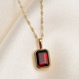 Art Deco Garnet Necklace | 9ct Gold