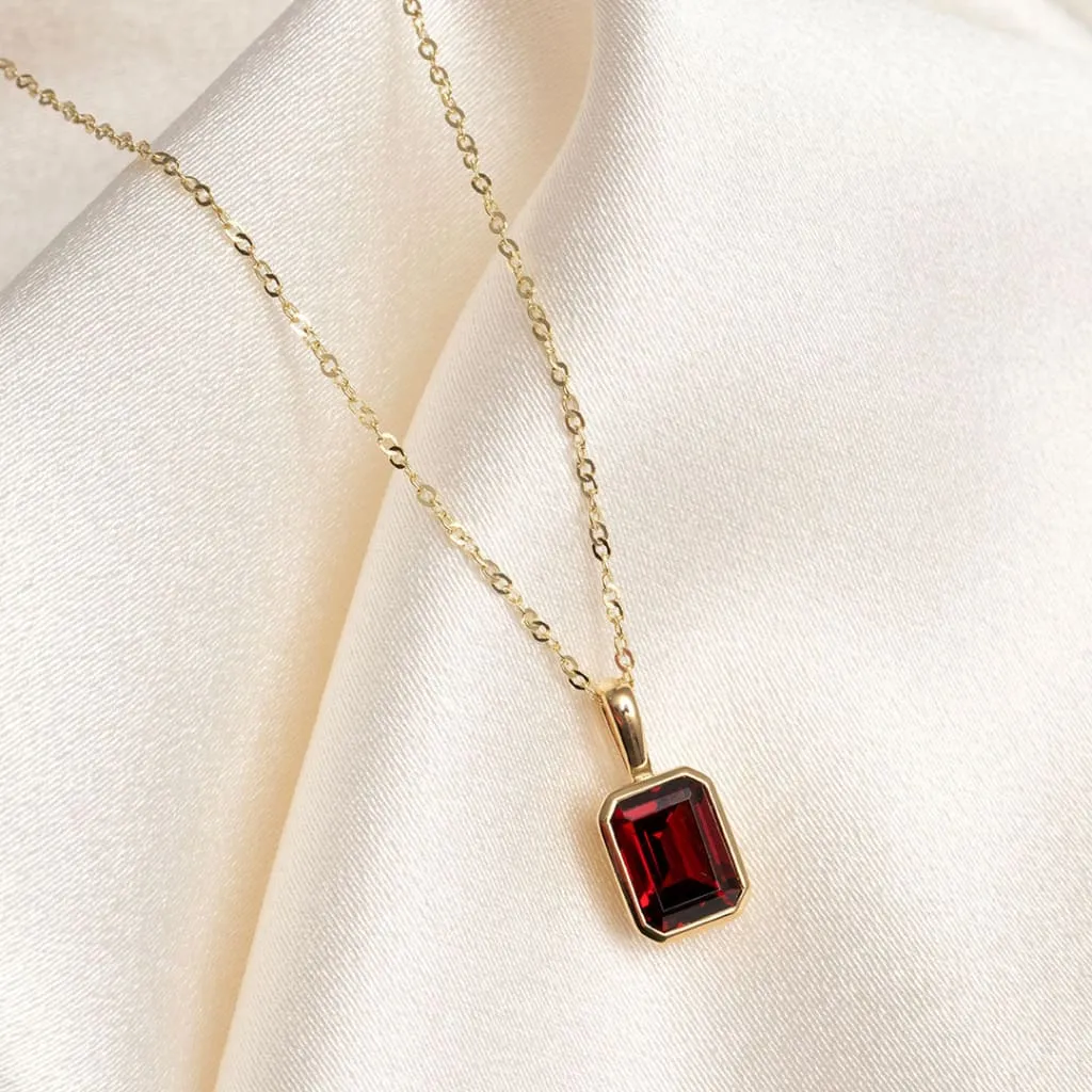 Art Deco Garnet Necklace | 9ct Gold