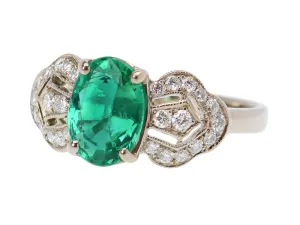 Artistic Ribbons - Emerald Diamond Ring