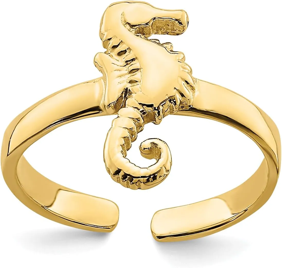 Avariah 14K Yellow Gold Adjustable Seahorse Toe Ring