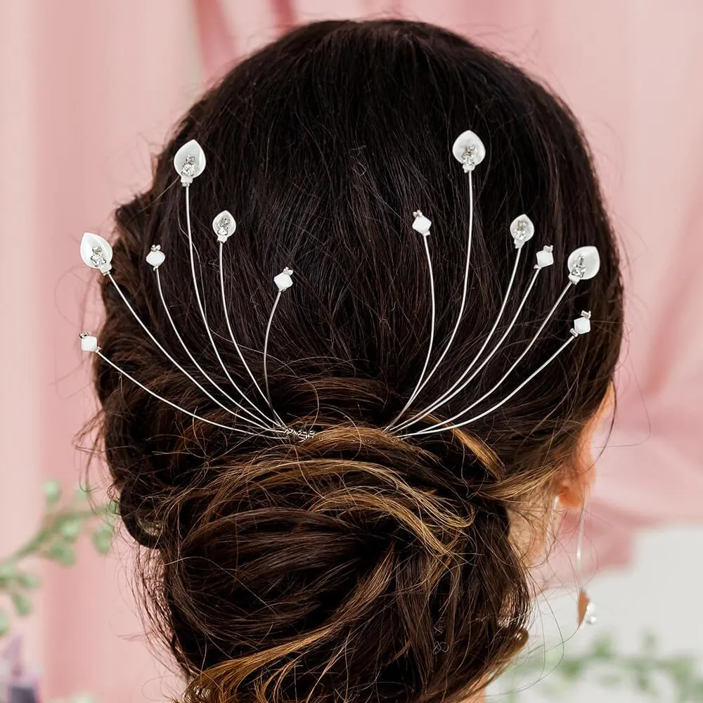 Azami Radiating Lily Bridal Hair Comb