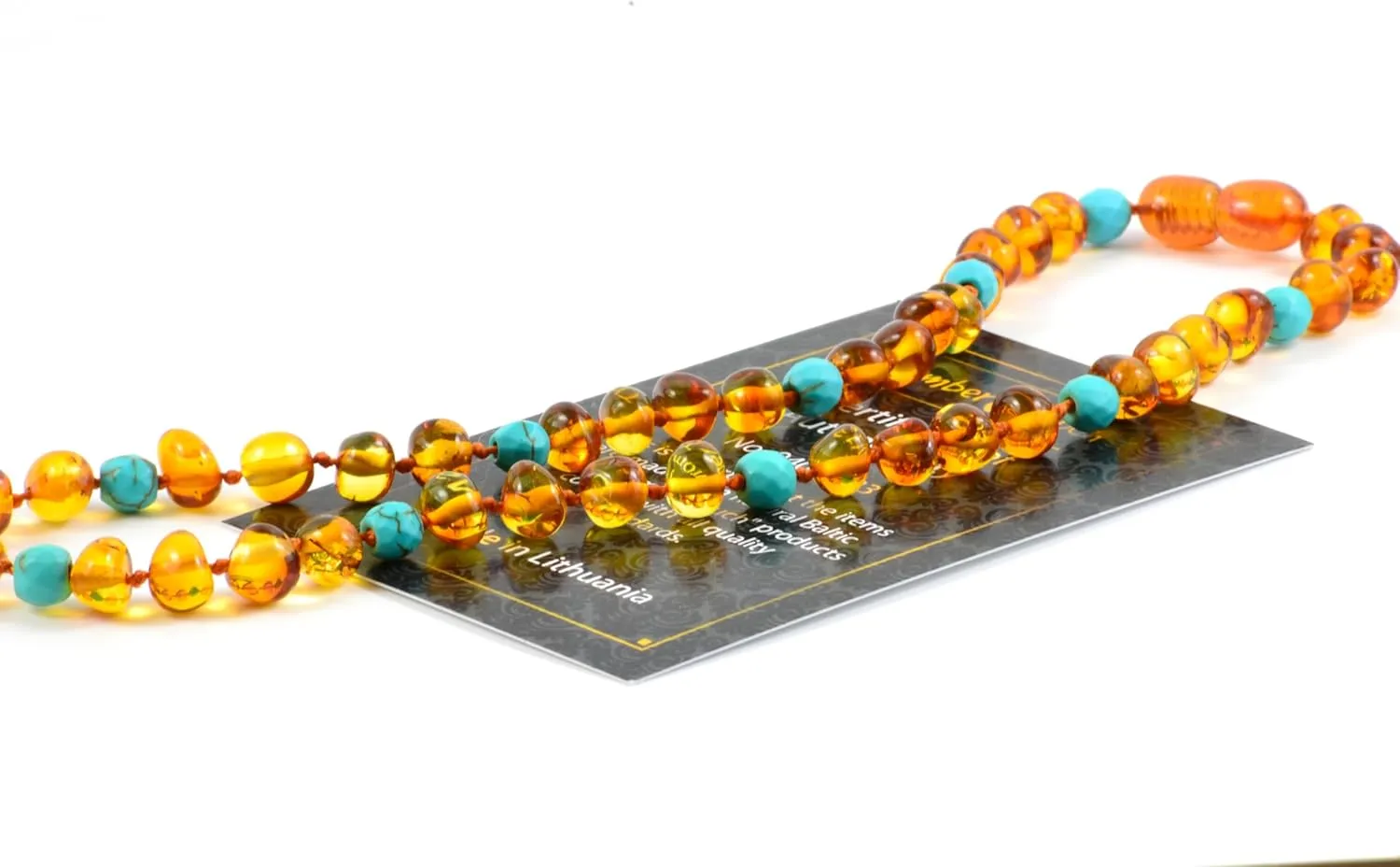 Baltic Amber Necklace and Amber Bracelet - Natural Amber from Baltic Region (13in. and 5.5in.)