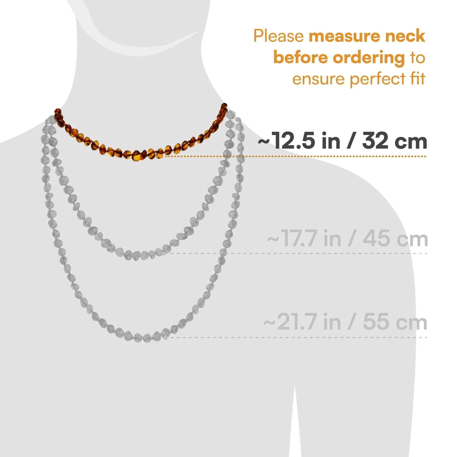 Baltic Amber Necklace (Authentic, Certified) - 12.5 inches - Unisex Jewelry - Cognac (Polished) - Real Amber Beads - Proud to Deliver Genuine Baltic Sea Wonder Handcrafted by Amber Guru
