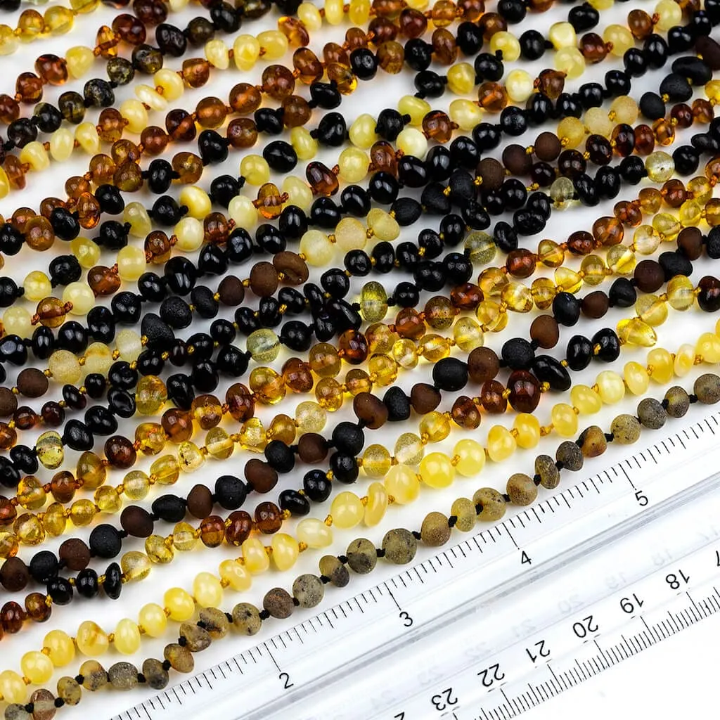 Baltic Amber Necklace (Authentic, Certified) - 12.5 inches - Unisex Jewelry - Green (Raw/Unpolished) - Real Amber Beads - Proud to Deliver Genuine Baltic Sea Wonder Handcrafted by Amber Guru