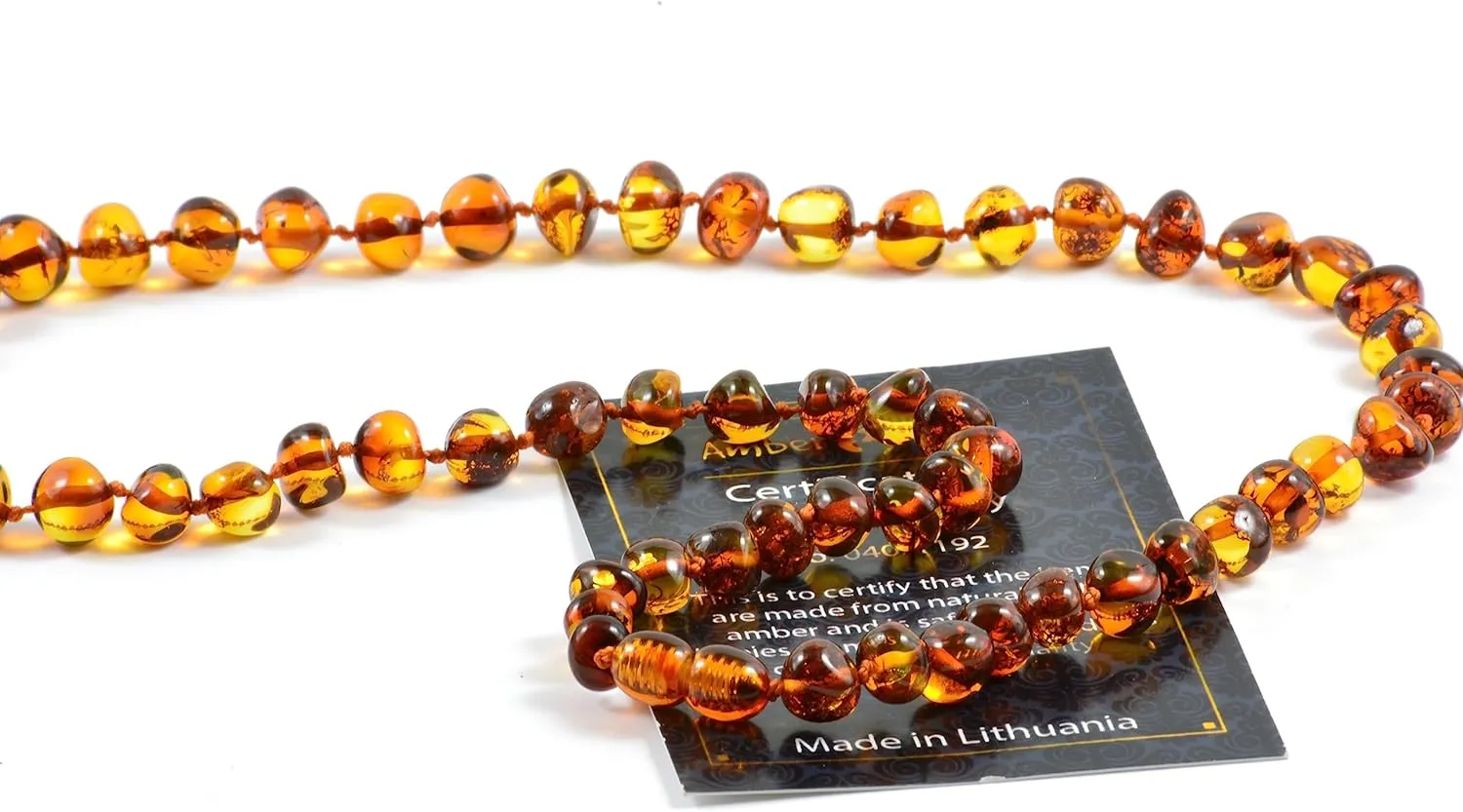 Baltic Amber Necklace for Adult - Natural Amber from Baltic Region, Genuine Baltic Amber