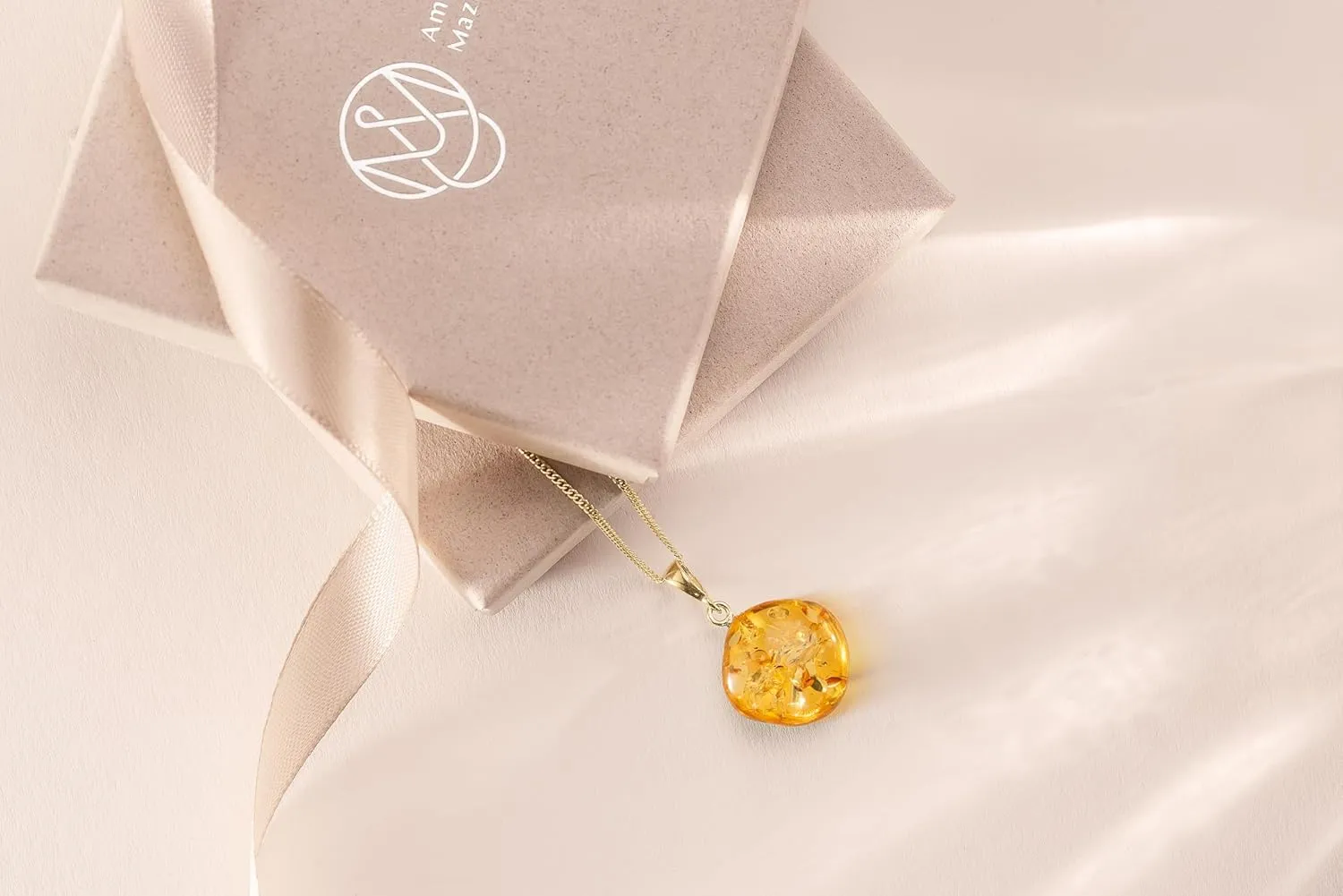 Baltic Amber Pendant for Women, Sparkling Amber Drop, Gold Plated Sterling Silver Necklace, Cognac Color Jewelry for Ladies, 18 inch gold plated chain