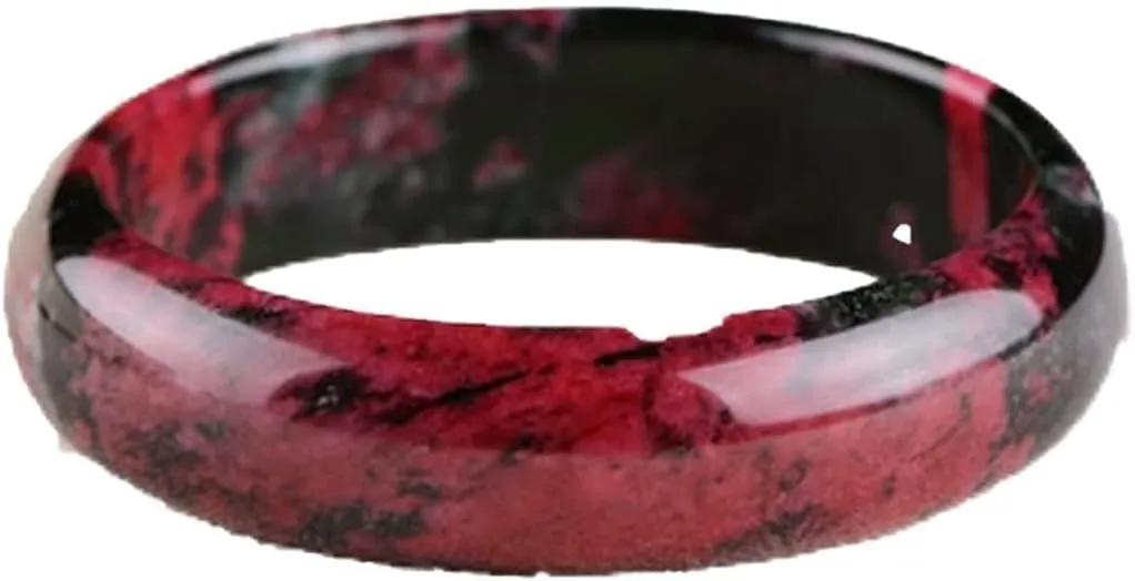 Bangles for Womens,Natural Pink Jade Bangle Bracelet Pink Black Flower Gemstone Jade Bracelet Authentic Jadeite Jade Jade Jewelry Real Jade (Gem Color : 61 62MM