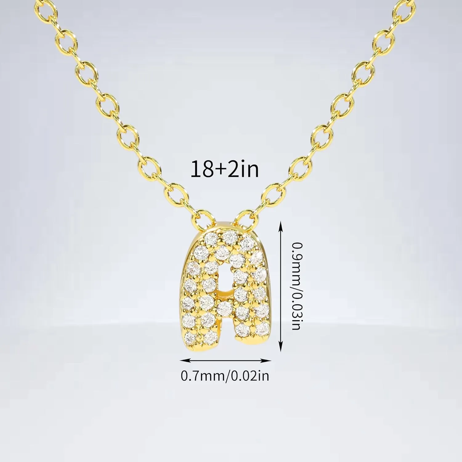 BAYLAY Gold Bubble Letter Necklace for Women Girls - 18K Gold Plated Bubble Letter Necklace Gold Letter Necklace Bubble Initial Necklace Bubble Letter Necklace Gold Jewelry for Women Teen Girls Gifts