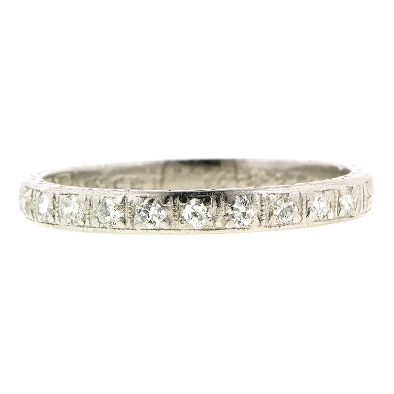 Bead Set Diamond Platinum Wedding Band